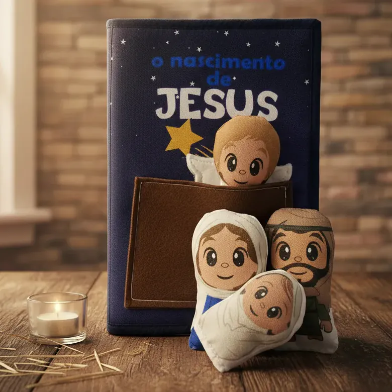 Livro Bíblico Interativo Infantil O Nascimento de Jesus - Zigzag Friends